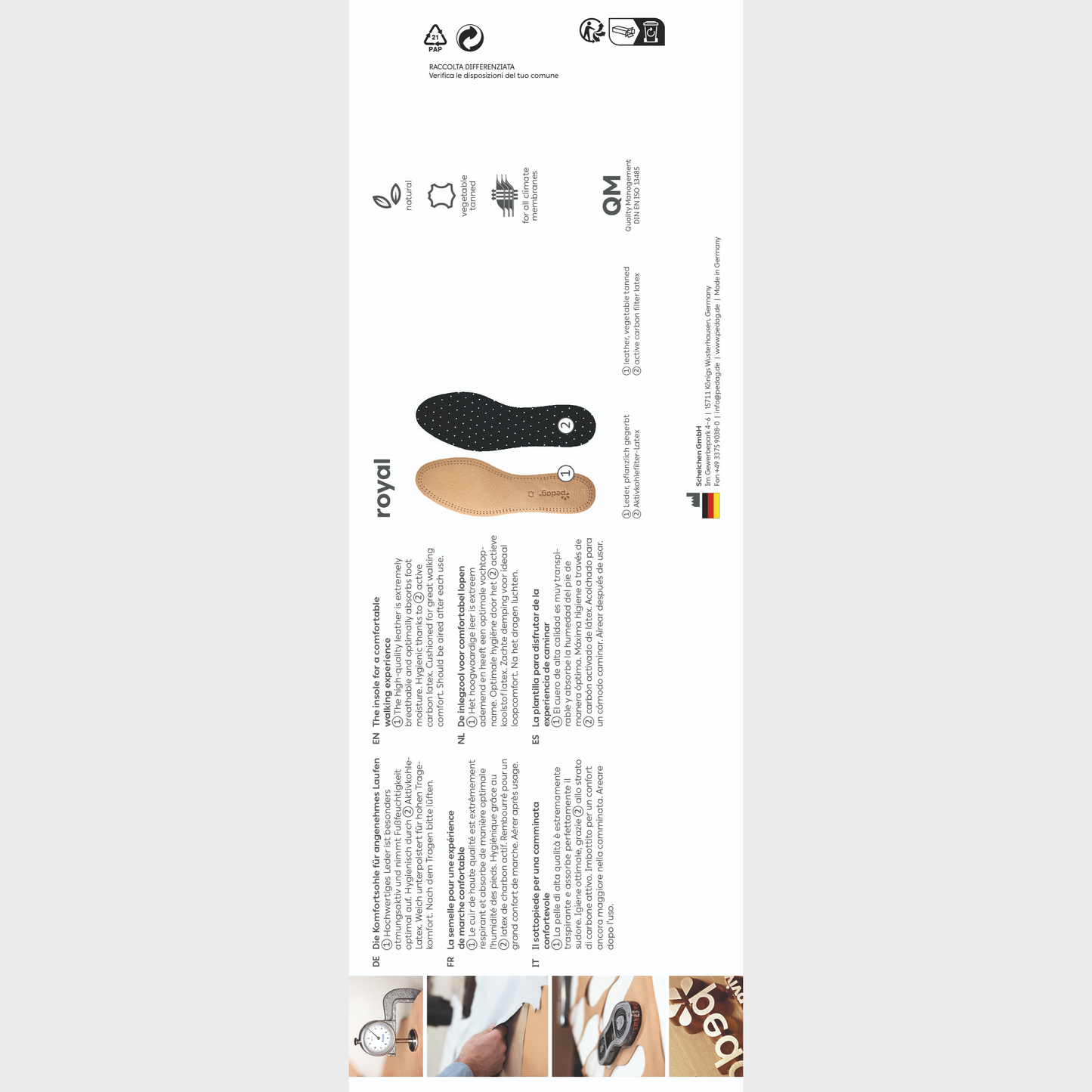 pedag《102》Leather Insole
